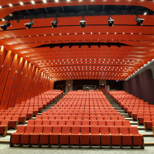 Fauteuil d'auditorium contemporain - PALACE - Aresline - en bois / pliant / orange