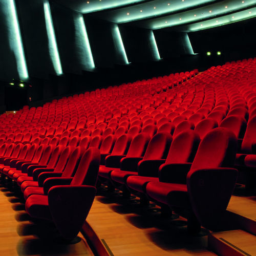Chaise d'auditorium contemporaine - PALLADIUM - Aresline - d'intérieur / en velours / avec piètement en métal