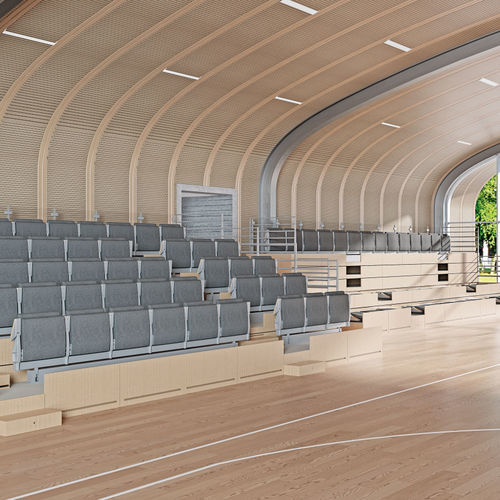 Chaise d'auditorium contemporaine - MOBILE TRIBUNES - Aresline - d'intérieur / en tissu / en cuir