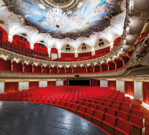 Chaise d'auditorium contemporaine - MOZART - Aresline - d'intérieur / en bois / en tissu