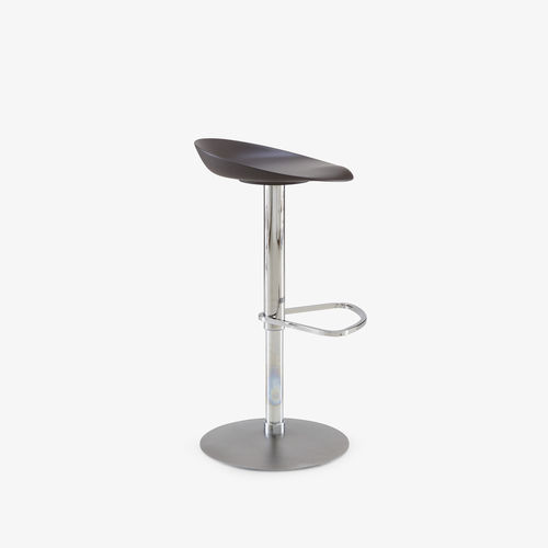 Tabouret de bar contemporain - Berretto Telescopic  - Ligne Roset France - en polyuréthane / avec piètement en acier laqué / piètement central