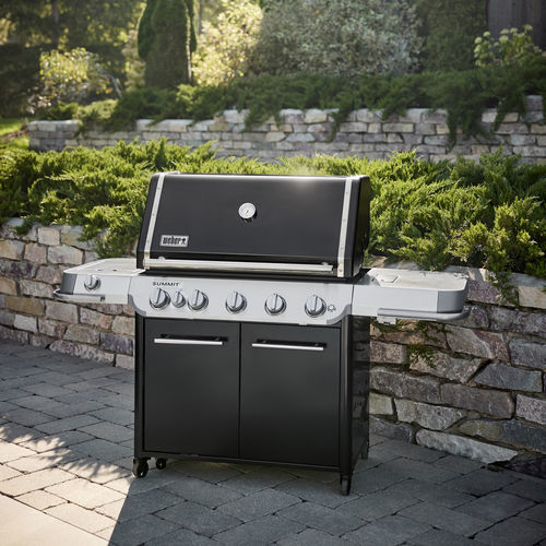 Barbecue à gaz - SUMMIT FS38 E - Weber EUROPE - professionnel / sur roulettes / en acier inox