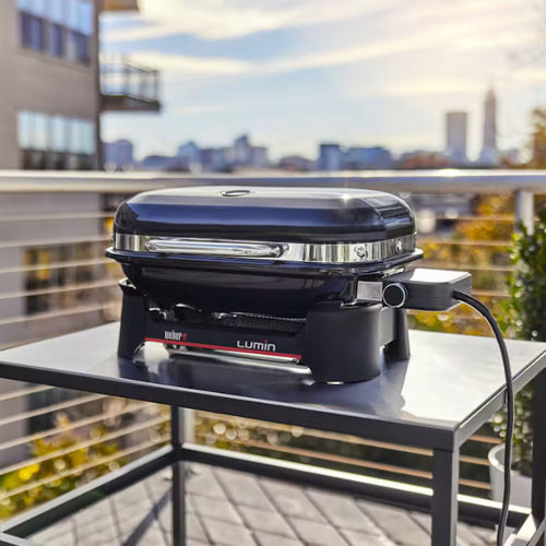 Barbecue électrique - LUMIN&reg; COMPACT - Weber EUROPE - de table / en fonte / en porcelaine