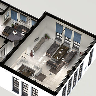 Bibliothèque d'objets 2D/3D - LOFT 01 - DOSCH DESIGN