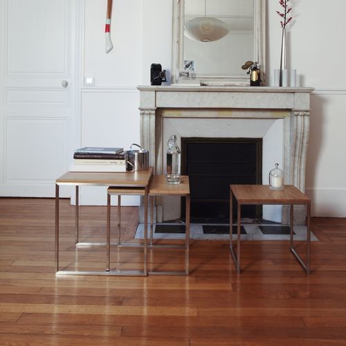 Table gigogne contemporaine - H 2 series - Hans Hansen Furniture - en bois massif / en verre / en HPL