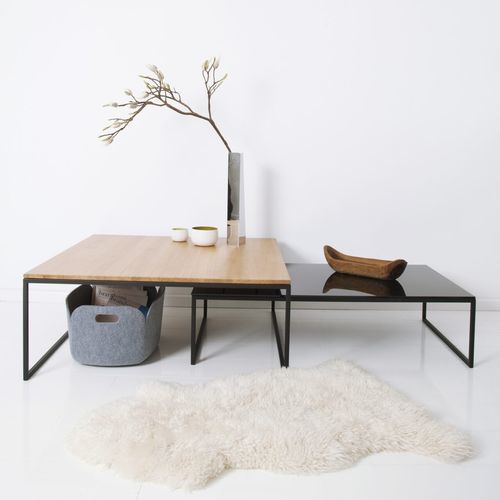 Table basse contemporaine - H 5/2 - Hans Hansen Furniture - en verre / en bois massif / en HPL