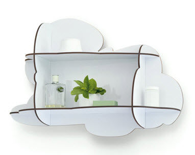 Étagère murale - CIRRUS - Ibride - design original / en HPL / blanche