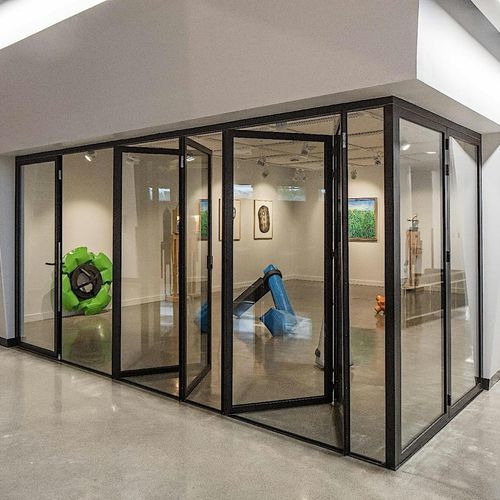Cloison coulissante-empilable - SL45 - NanaWall - pliante / vitrée / en aluminium