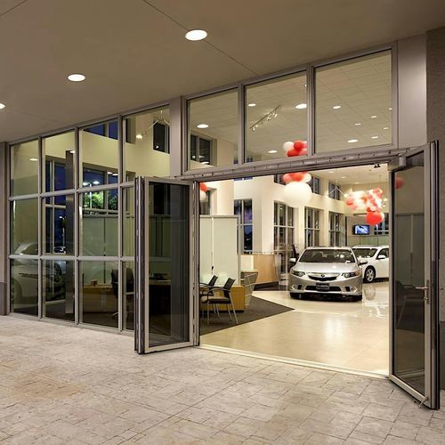 Baie vitrée coulissante-empilable - SL73 - NanaWall - pliante / structure en aluminium / à double vitrage