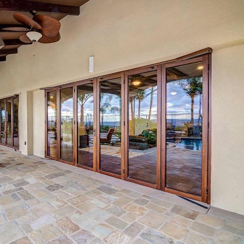 Baie vitrée coulissante-empilable - WD65 - NanaWall - pliante / structure en bois / à double vitrage