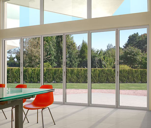 Baie vitrée coulissante-empilable - NW 640 - NanaWall - pliante / à pivot / structure en aluminium
