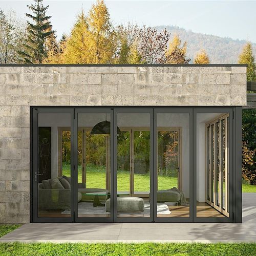 Baie vitrée coulissante-empilable - NW Clad 740 - NanaWall - pliante / battante / en bois