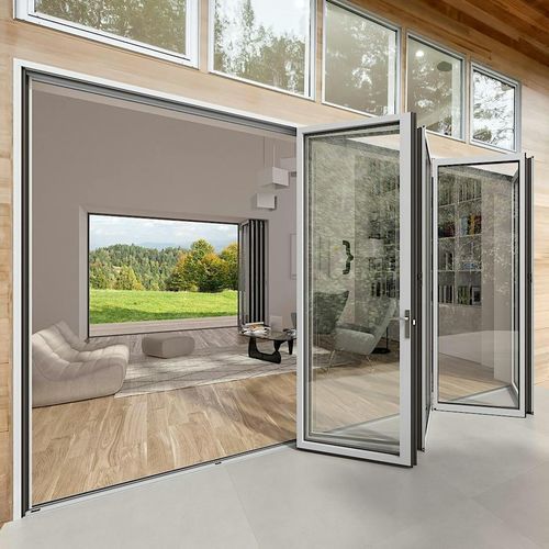 Baie vitrée coulissante-empilable - NW 840 - NanaWall - pliante / structure en aluminium / à double vitrage
