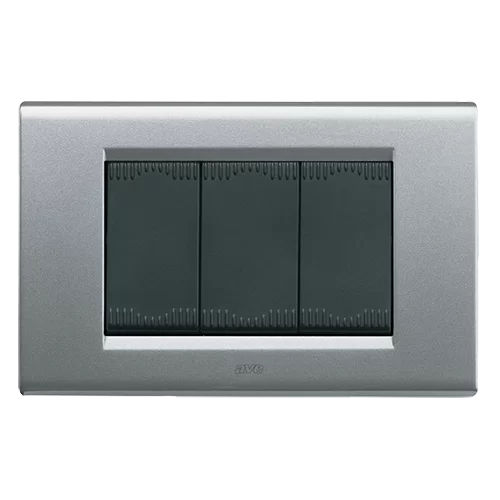 Interrupteur bouton poussoir - NOIR S45 - Ave - encastré / triple / en aluminium