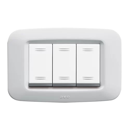Interrupteur bouton poussoir - BANQUISE S45 - Ave - encastré / triple / en aluminium