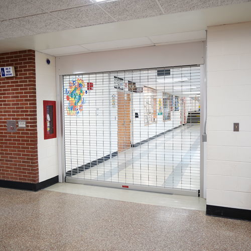 Grille de sécurité à enroulement - CROSSINGGARD® & THREATPROTECT™ - Cornell - pour porte / en aluminium anodisé / en acier inoxydable