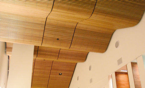 Faux-plafond en bois - Rulon company - en panneaux