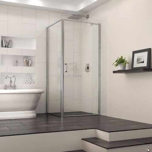 Paroi de douche battante - FLEX - DreamLine - d'angle / en verre trempé