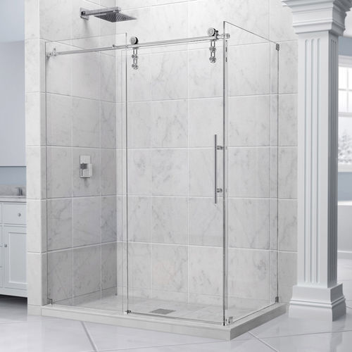 Paroi de douche coulissante - ENIGMA-Z - DreamLine - d'angle / en verre trempé