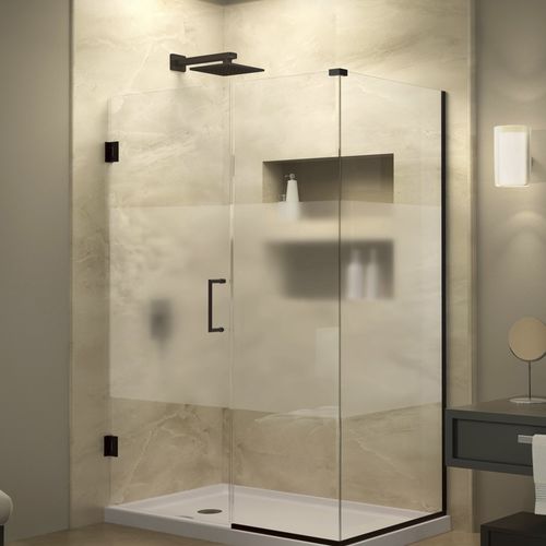 Paroi de douche battante - UNIDOOR PLUS PRIVACY - DreamLine - fixe / d'angle / en verre trempé