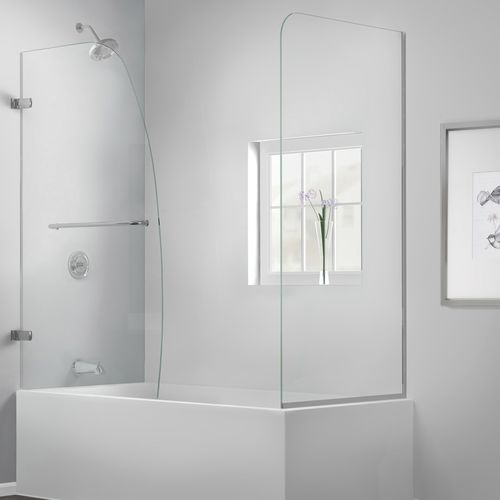 Pare-baignoire battant - AQUA UNO RETURN - DreamLine - fixe / en verre trempé / sans cadre