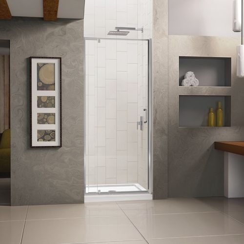 Douche en aluminium - FLEX - DreamLine - en verre trempé / avec porte pivotante / en niche