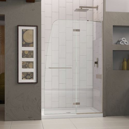 Douche en aluminium - AQUA ULTRA - DreamLine - en verre trempé / avec porte battante / en niche