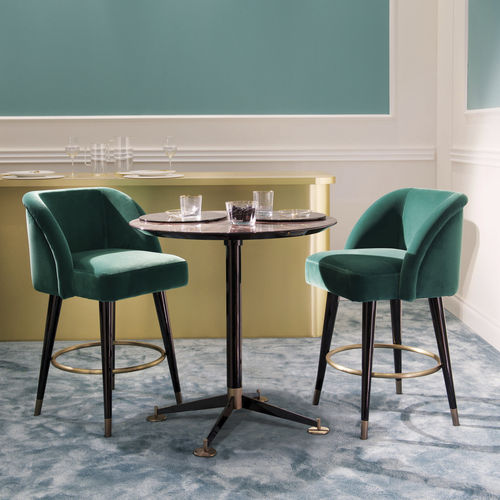 Table mange-debout contemporaine - FILIPPO - DOM edizioni - en marbre / avec piètement en métal / ronde
