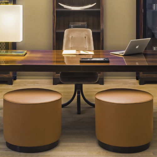 Pouf contemporain - MIKY - DOM edizioni - en tissu / rond / gris