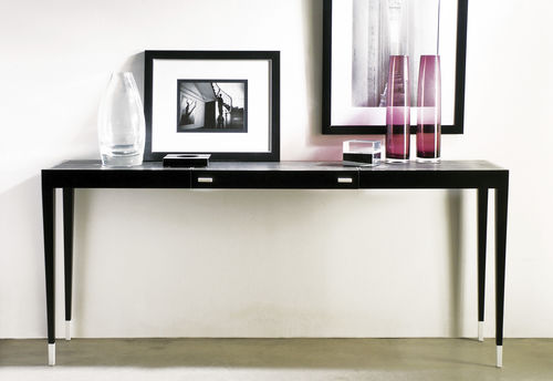 Console contemporaine - ZOE - DOM edizioni - en bois laqué / en ébène / avec piètement en bois laqué