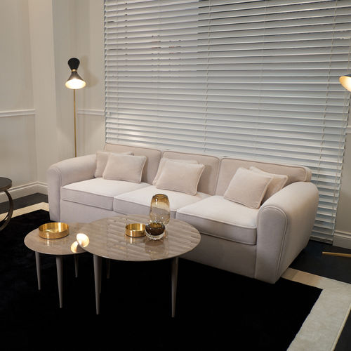 Canapé contemporain - MOER - DOM edizioni - en tissu / blanc / 3 places