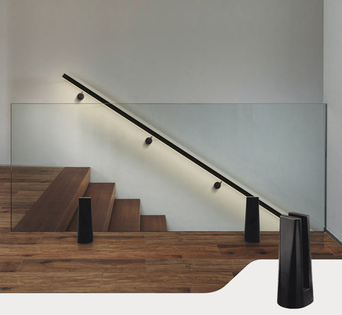 Pince à verre en inox - PL-80 CURVED - COMENZA - pour agencement intérieur / pour garde-corps / pour intérieur