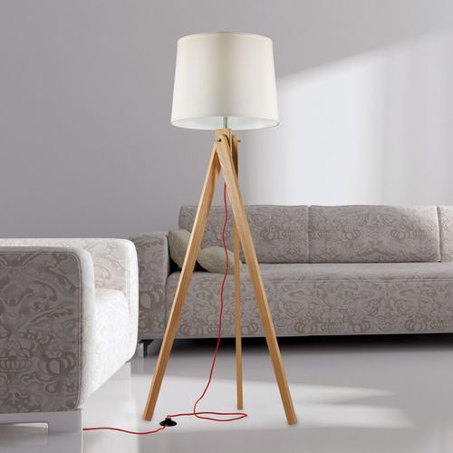 Lampe sur pied - ZARIA - Pan S.r.l. - en tissu / en bois / en cuir