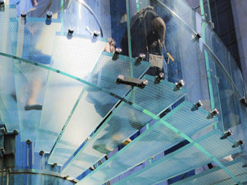 Panneau en verre trempé - WEAVE  - CRISTAL PONTEVEDRESA - transparent / pour plancher / antidérapant