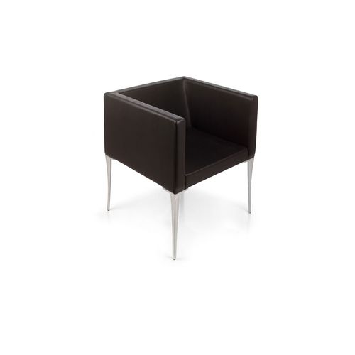 Fauteuil visiteur contemporain - KUBICHAIR - Gamma & Bross - en vinyle / tapissé / noir
