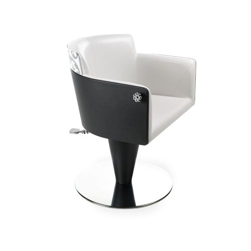 Fauteuil de coiffure contemporain - AIDA - Gamma & Bross - en vinyle / en bois laqué / avec pompe hydraulique