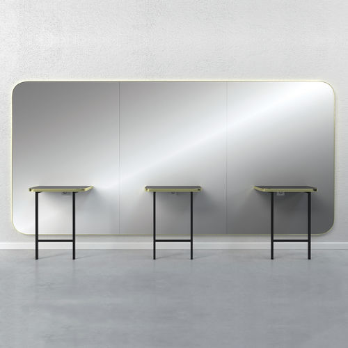 Coiffeuse contemporaine - MADISON GOLD INFINITE 3P - Gamma & Bross - stratifiée / aluminium / murale