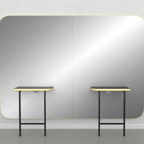 Coiffeuse contemporaine - MADISON GOLD INFINITE 2P - Gamma & Bross - stratifiée / en aluminium / murale