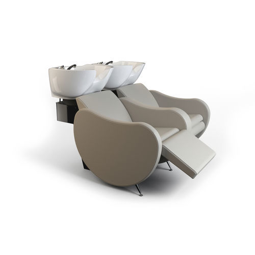Bac à shampoing avec repose-pieds - MAMBOWASH 2P SHIATSU  - Gamma & Bross - en céramique / 2 places
