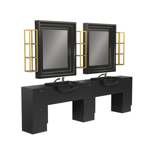 Coiffeuse contemporaine - BACKINBLACK 2P - Gamma & Bross - stratifiée / en verre laqué / en aluminium