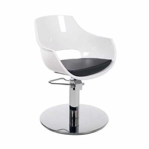 Fauteuil de coiffure contemporain - CLARA WHITE R - Gamma & Bross - en vinyle / en plastique / avec pompe hydraulique