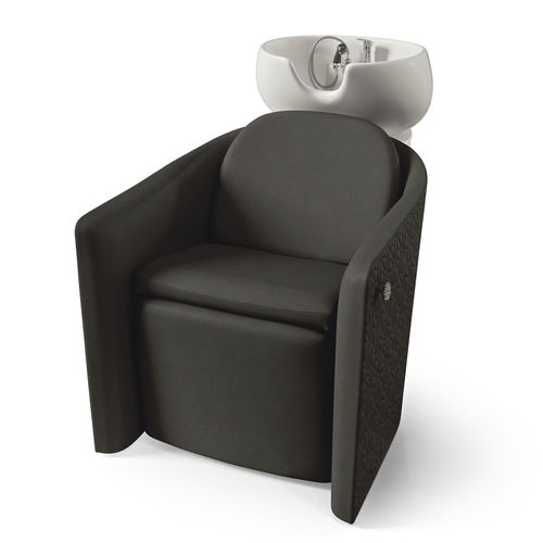 Bac à shampoing avec repose-pieds - TUDOR WASH E - Gamma & Bross - en simili cuir / en céramique / 1 place