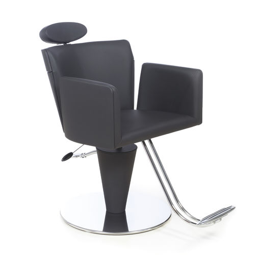 Fauteuil de coiffure contemporain - AIDA MAKE UP - Gamma & Bross - en simili cuir / en bois courbé / avec pompe hydraulique
