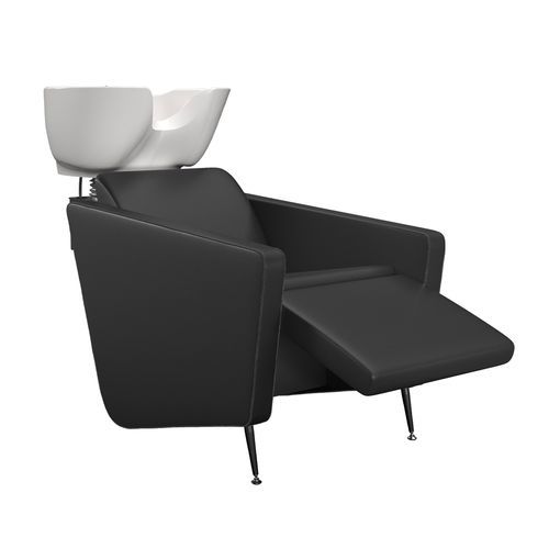 Bac à shampoing avec repose-pieds - IONIANWASH ELECTRO BLACK - Gamma & Bross - en simili cuir / en céramique / 1 place