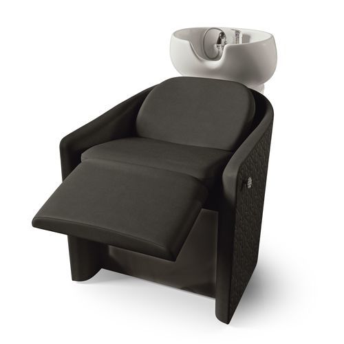 Bac à shampoing avec repose-pieds - TUDOR WASH SHIATSU - Gamma & Bross - en simili cuir / en céramique / 1 place