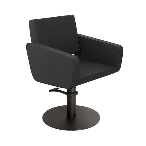Fauteuil de coiffure contemporain - AEOLIAN SUPERBLACK - Gamma & Bross - en vinyle / en métal / avec pompe hydraulique