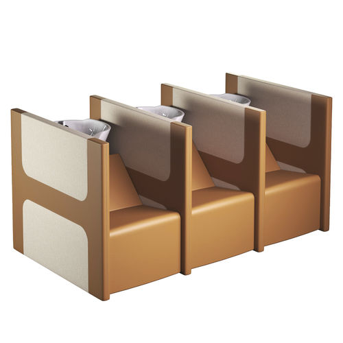 Bac à shampoing avec repose-pieds - PRIVACY FAUBOURG 3P E - Gamma & Bross - design original / en simili cuir / en céramique