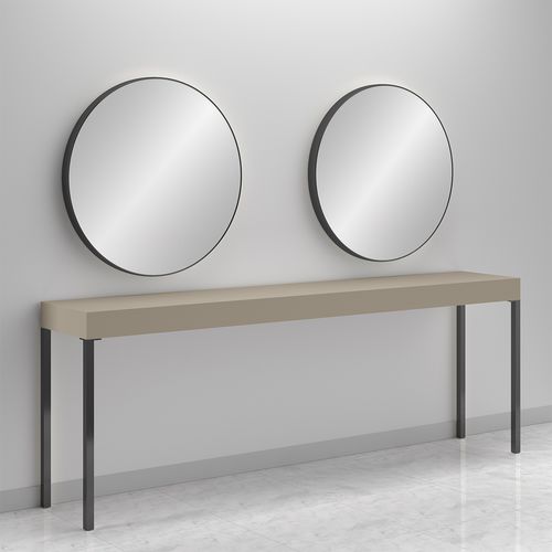 Coiffeuse contemporaine - CONSOLLE RONDE 2P - Gamma & Bross - stratifiée / murale / pour salon de coiffure