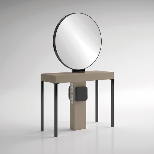 Coiffeuse contemporaine - ILOT RONDE BLACK - Gamma & Bross - stratifiée / en îlot / pour salon de coiffure