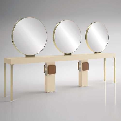 Coiffeuse contemporaine - ILOT RONDE 6P GOLD - Gamma & Bross - stratifiée / en îlot / pour salon de coiffure